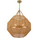 Selby 5 Light 25 inch Burnished Brass with Natural Rattan Pendant Ceiling Light