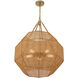 Selby 5 Light 25 inch Burnished Brass with Rattan Pendant Ceiling Light