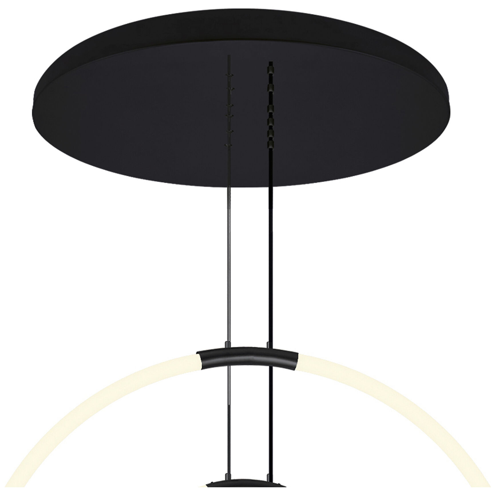 Hoops LED 24 inch Black Chandelier Ceiling Light