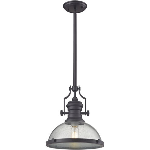 Chadwick 1 Light 13 inch Oil Rubbed Bronze with Clear Pendant Ceiling Light