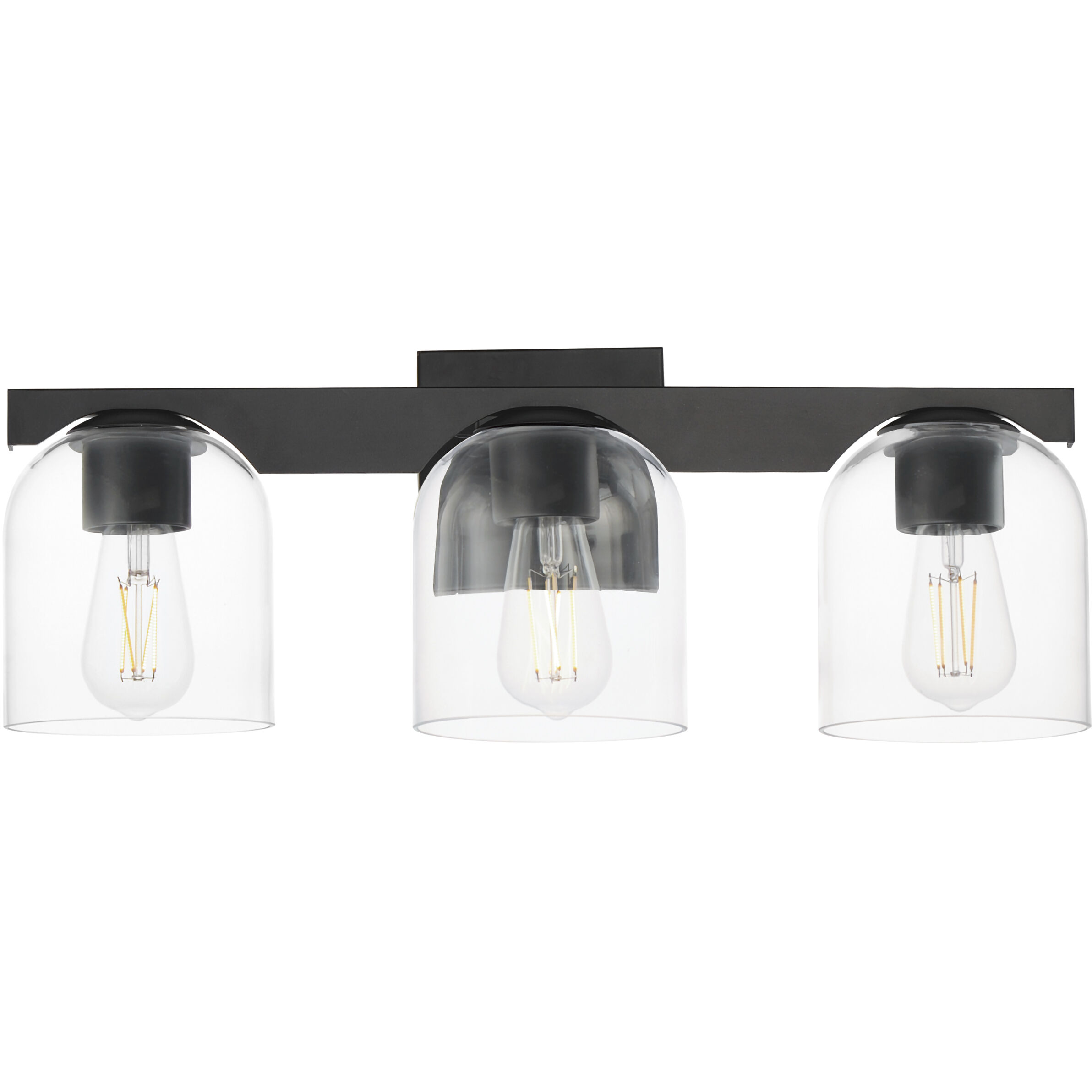 Scoop 3 Light 21.5 inch Black Bath Vanity Wall Light in Clear