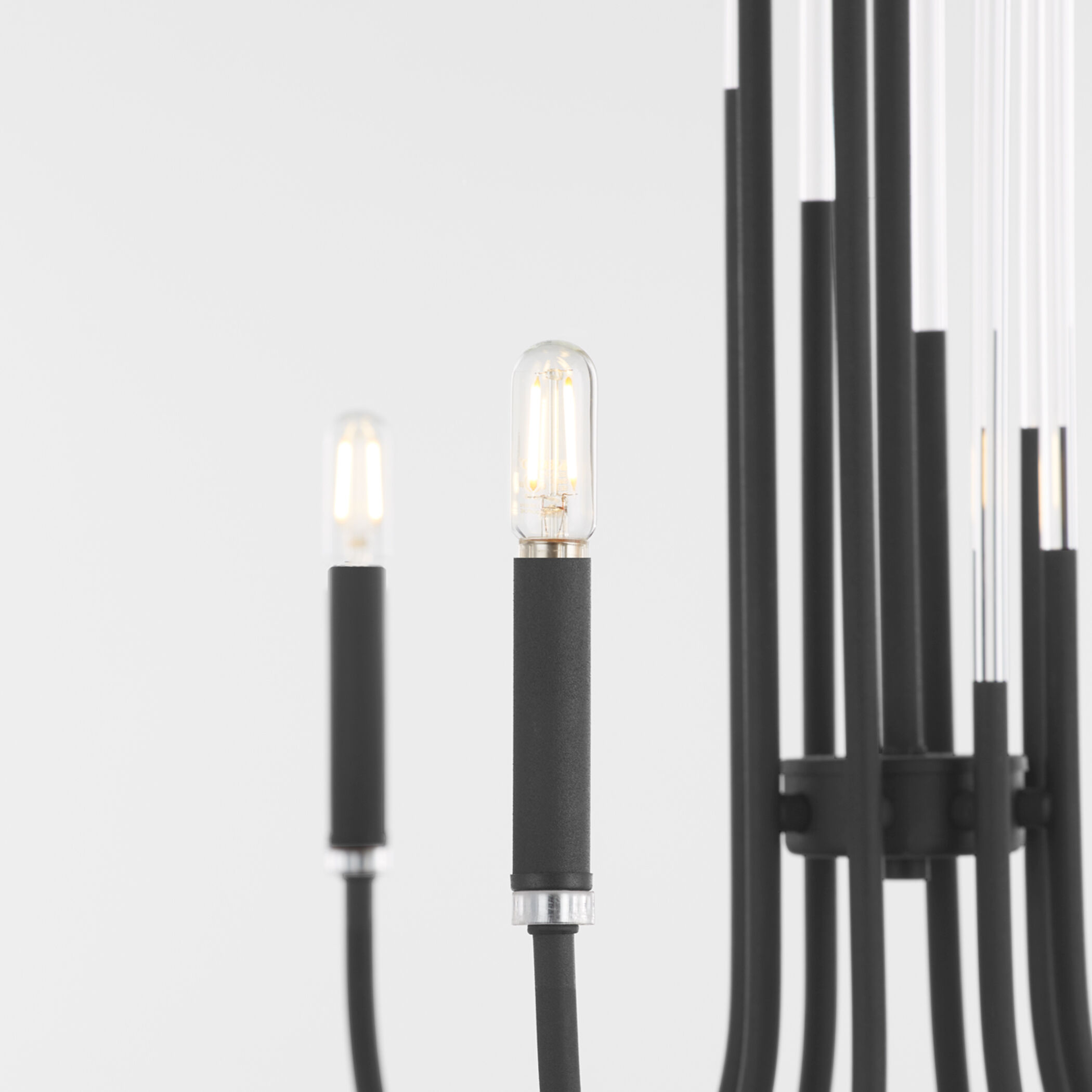 Summit 8 Light 32 inch Textured Black Chandelier Ceiling Light