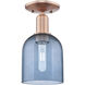 Arcadia Bella 1 Light 5.5 inch Antique Copper Semi-Flush Mount Ceiling Light in Blue