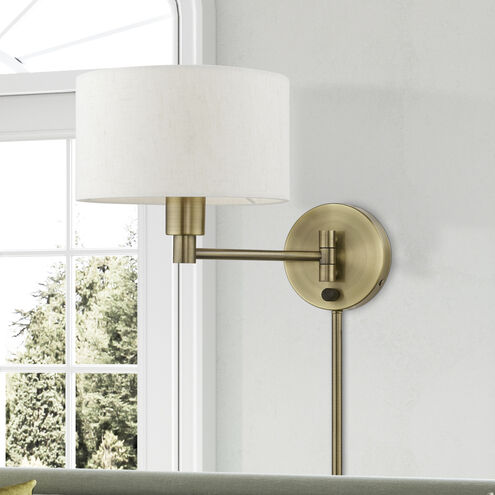 Allison 15 inch 60.00 watt Antique Brass Swing Arm Wall Lamp Wall Light