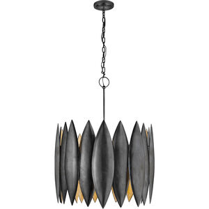 Barry Goralnick Hatton 4 Light 31.25 inch Aged Iron Chandelier Ceiling Light, Large