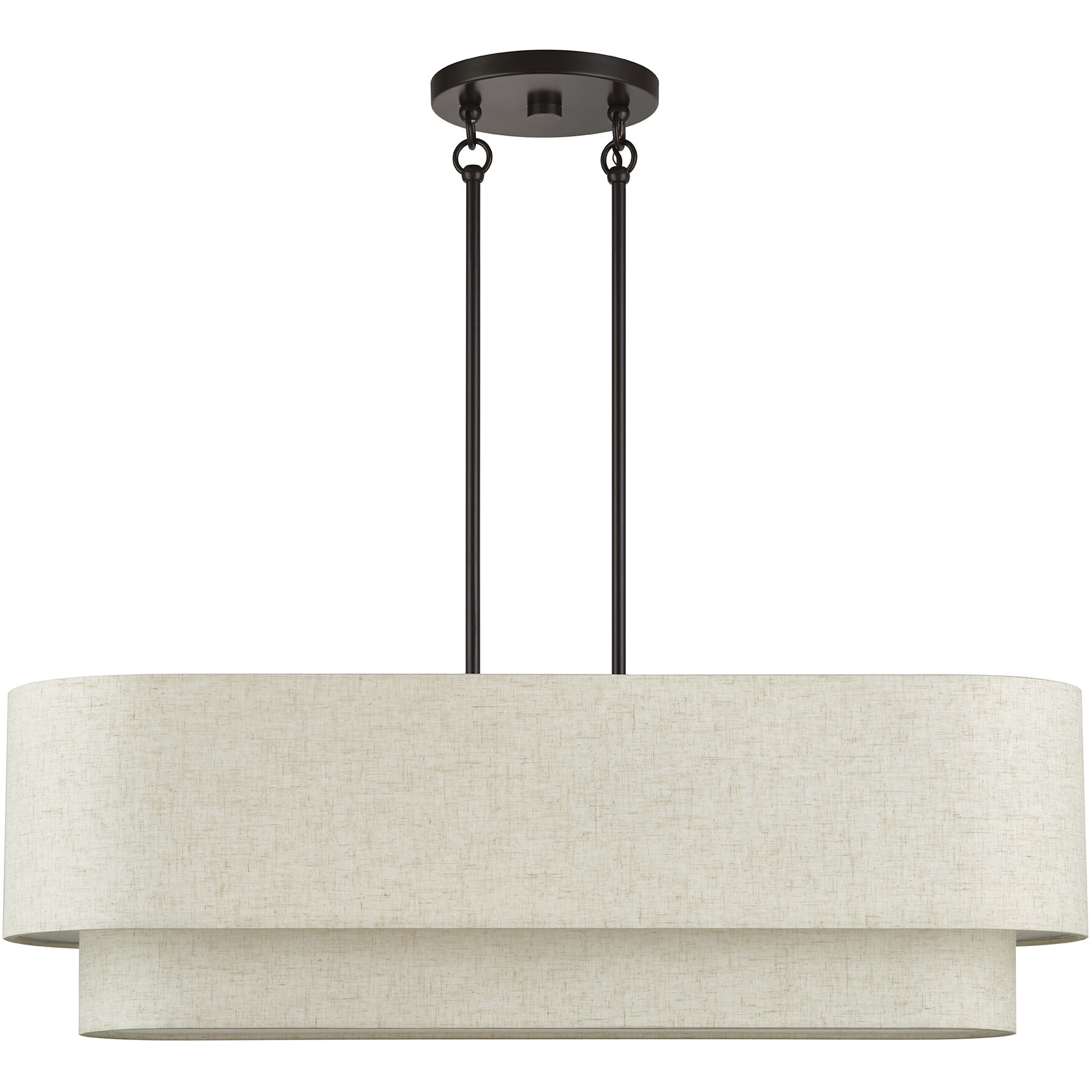 Manorwood 4 Light 36 inch English Bronze Linear Chandelier Ceiling Light, Large