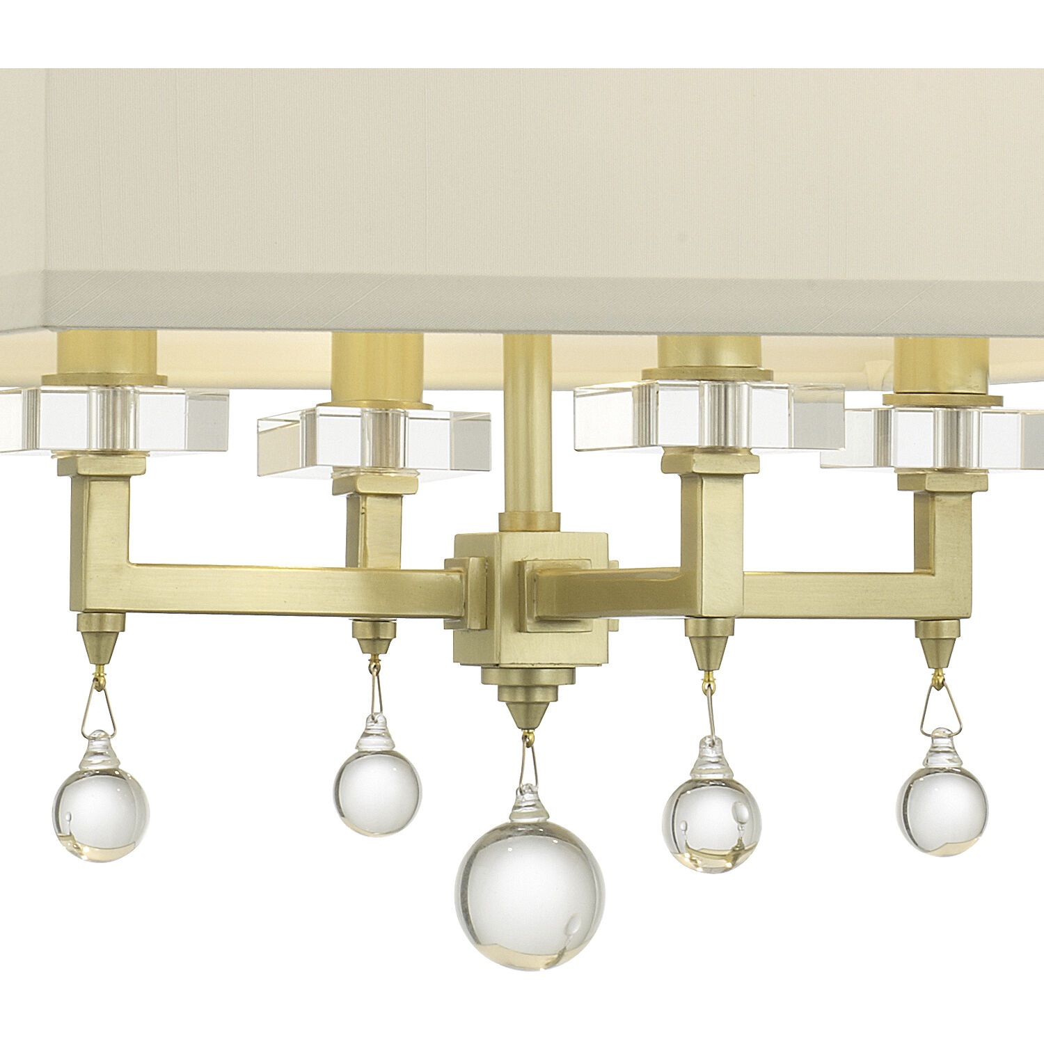 Paxton 4 Light 16 inch Aged Brass Semi Flush Ceiling Light