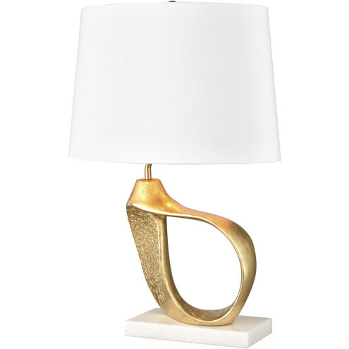 Aperture 23 inch 100.00 watt Gold Leaf with White Table Lamp Portable Light