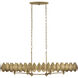 Petal Reign 6 Light 48 inch Brass Kisser Linear Pendant Ceiling Light