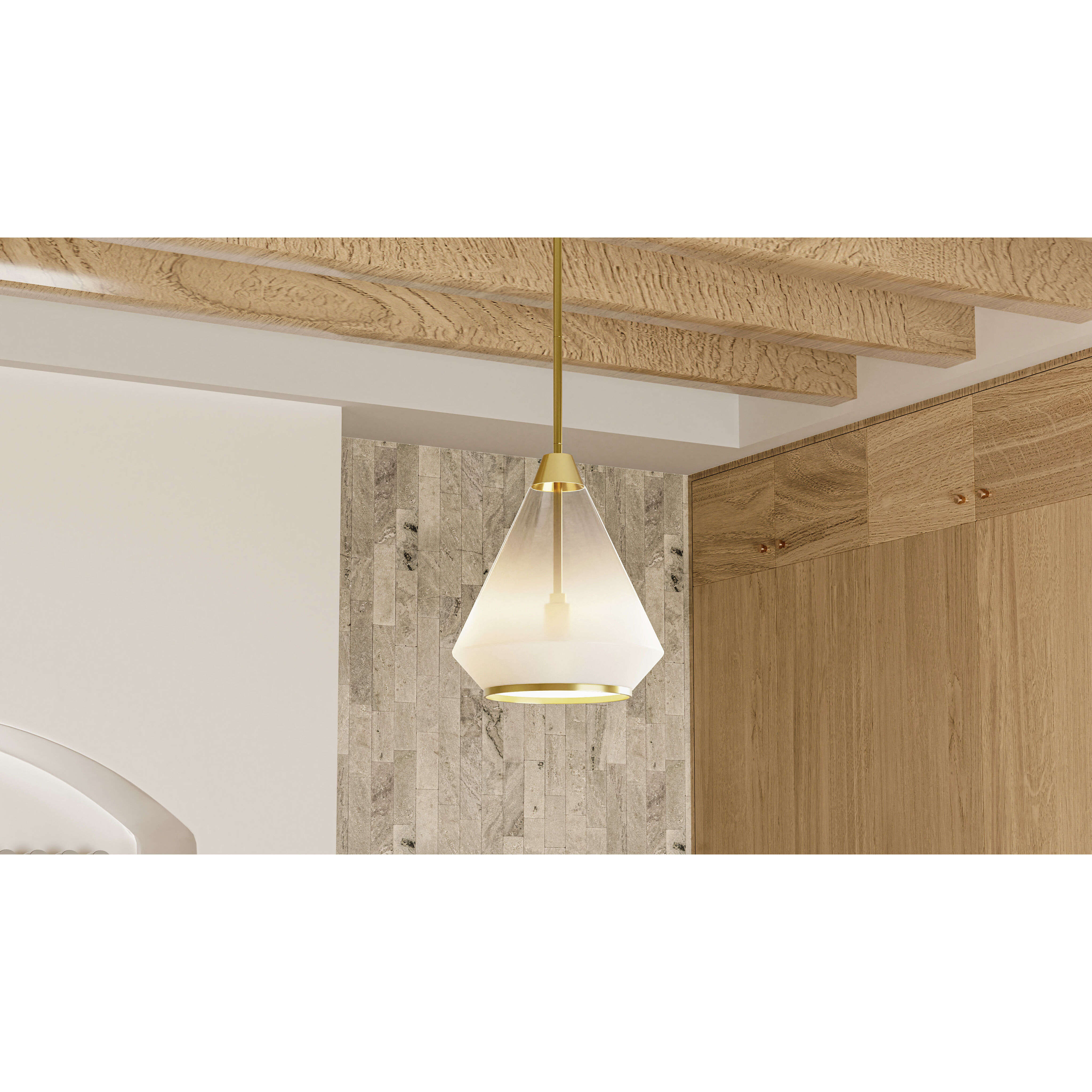 Haze 1 Light 10.5 inch Brushed Gold Mini Pendant Ceiling Light, Small