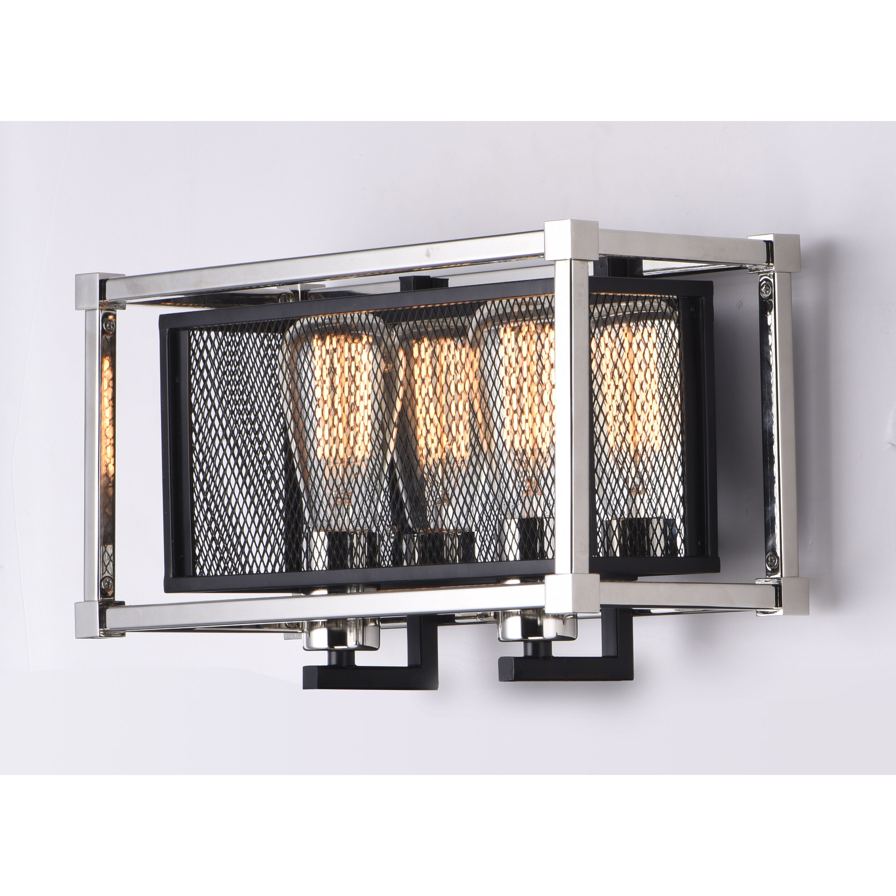 Refine 2 Light 14.25 inch Black/Polished Nickel Bath Vanity Wall Light