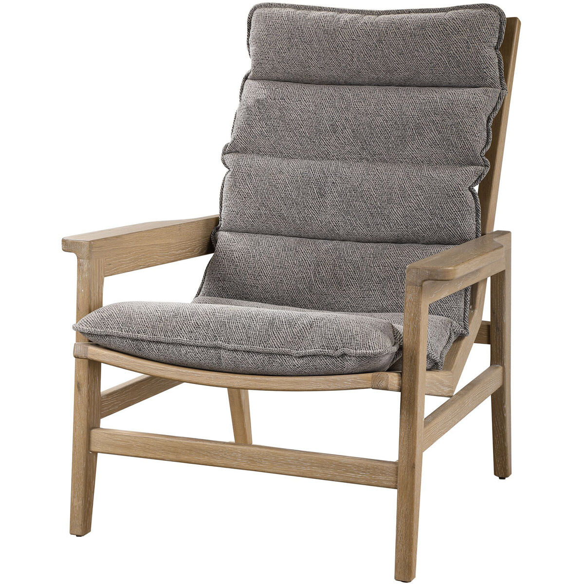 Isola Naturally Oak with Charcoal and White Cushion Accent Chair