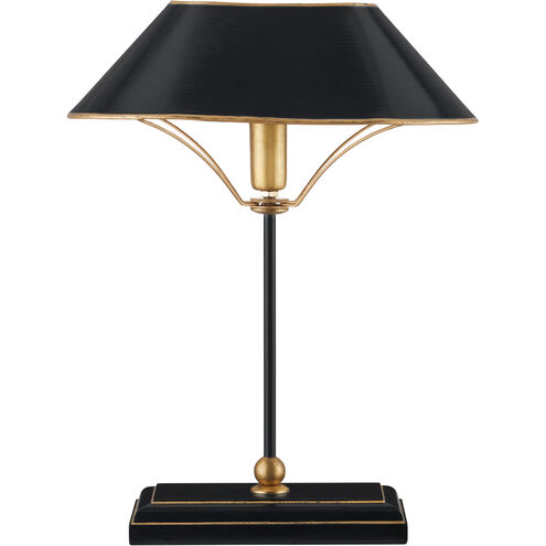 Daphne 16.5 inch 60 watt Black/Antique Gold Table Lamp Portable Light