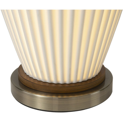 Santa Clara 30 inch 100.00 watt Walnut and White with Weathered Brass Table Lamp Portable Light