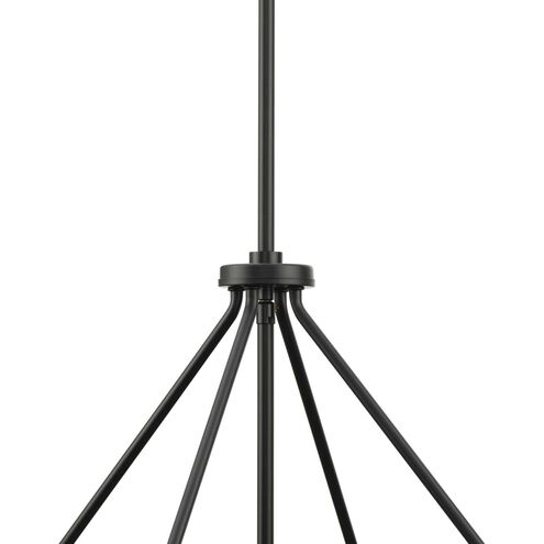 Rivera 6 Light 30 inch Matte Black Chandelier Ceiling Light, Design Series