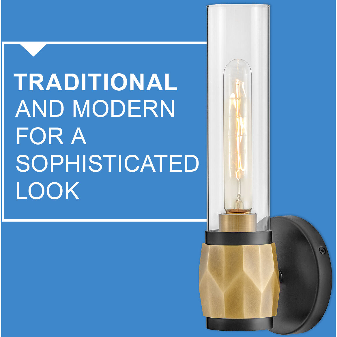 Ellison 5 inch Black with Heritage Brass Vanity Light Wall Light in Black / Heritage Brass