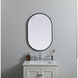 Asha 30 X 20 inch Black Mirror in 20 x 30