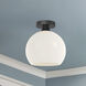 Alora Mood Castilla 1 Light 9.88 inch Matte Black Flush Mount Ceiling Light in Opal Glass