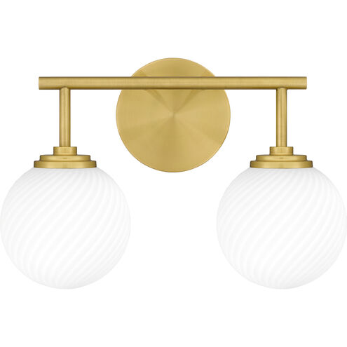 Eloise 2 Light 15 inch Aged Brass Bath Light Wall Light