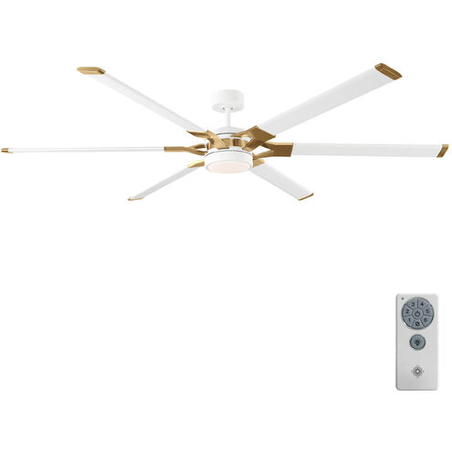 Loft 72 inch Matte White Ceiling Fan in Matte White and Burnished Brass