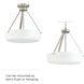Lieon 3 Light 15.75 inch Brushed Nickel Convertible Pendant Ceiling Light