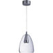 Sven LED 8 inch Polished Chrome and Silver Single Pendant Ceiling Light