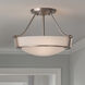 Hathaway 3 Light 16 inch Antique Nickel Indoor Semi-Flush Mount Ceiling Light in Etched White