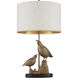 Codorniz 30 inch 150.00 watt Antique Brass and Black Table Lamp Portable Light, Marjorie Skouras Collection