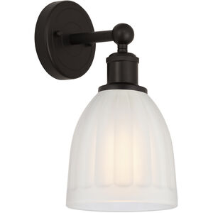 Edison Brookfield 1 Light 6 inch Oil Rubbed Bronze Sconce Wall Light in White