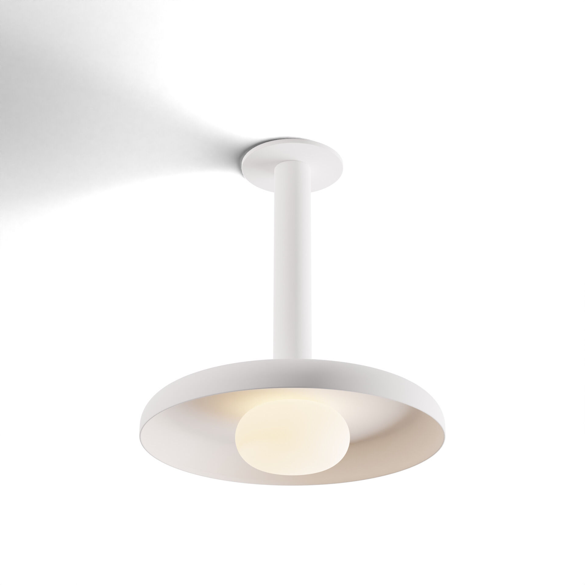 Combi LED 12 inch Matte White Pendant Ceiling Light, Suspension / Flush Mount 2-in-1