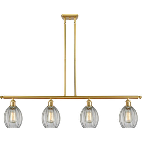 Ballston Eaton 4 Light 48 inch Satin Gold Island Light Ceiling Light in Clear Glass, Ballston