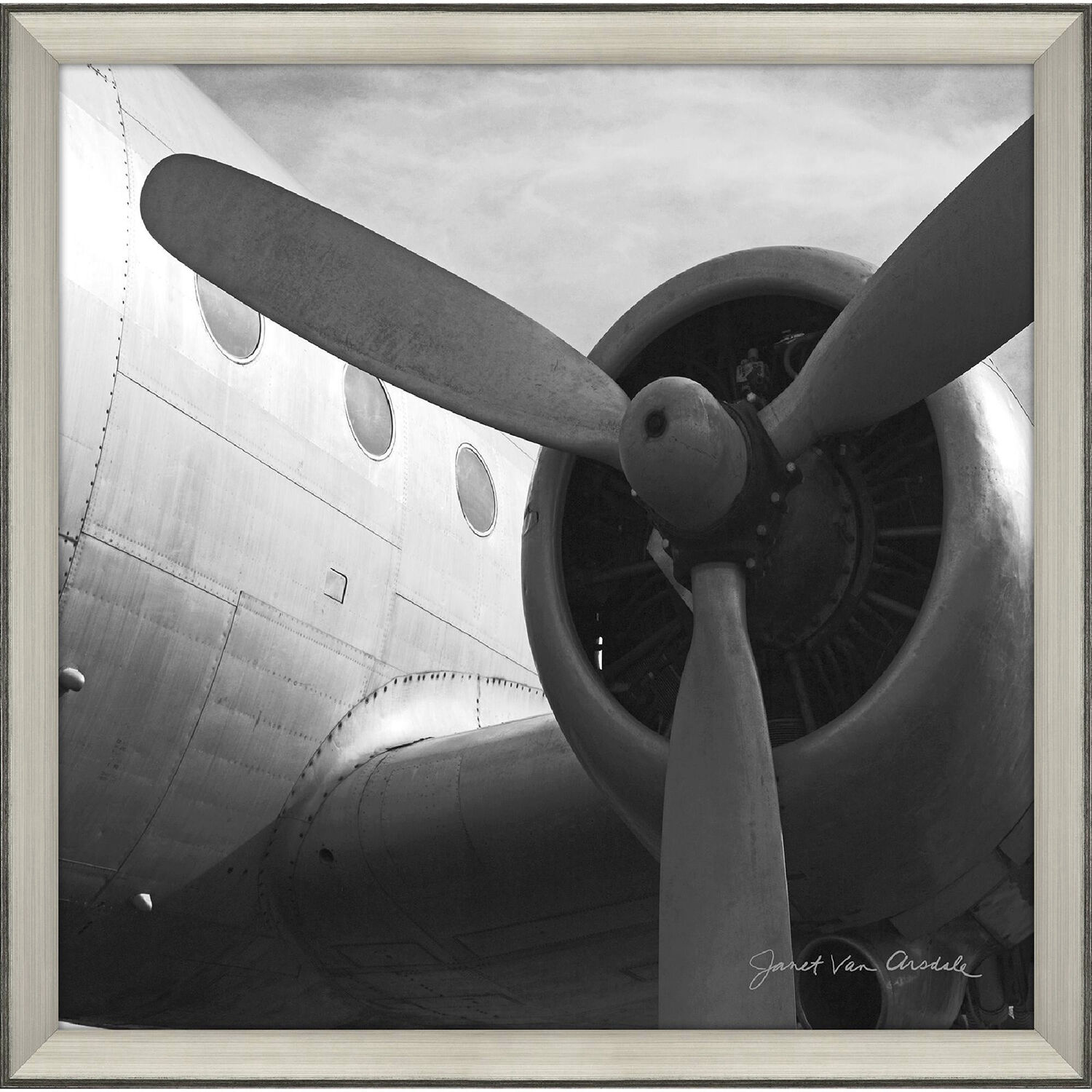 Vintage Flight White and Black Framed Art