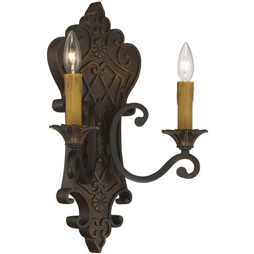 Southerby 2 Light 13.5 inch Florencian Bronze Wall Sconce Wall Light