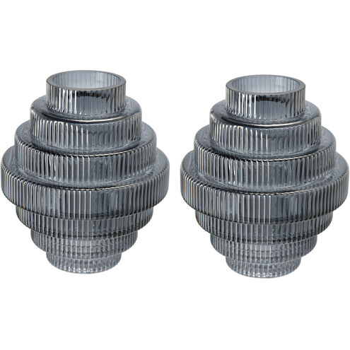 Ribbed Geometric 6.7 X 5.9 inch Vase in Smoke