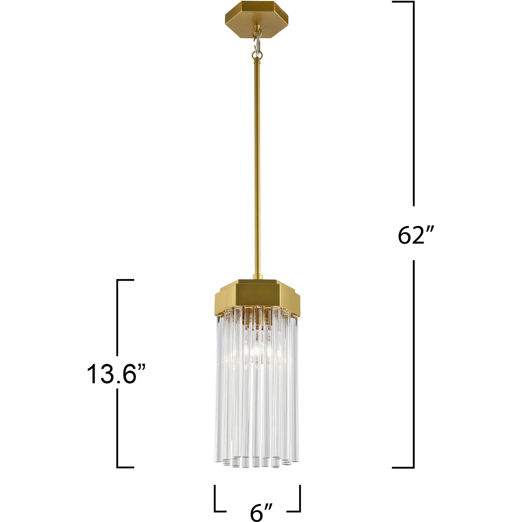Emma 1 Light 6.9 inch Brushed Brass Pendant Ceiling Light