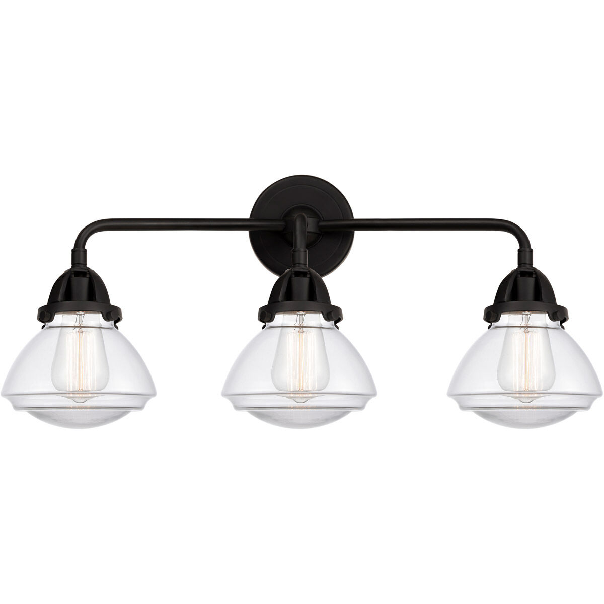 Nouveau 2 Olean LED 25 inch Matte Black Bath Vanity Light Wall Light in Clear Glass