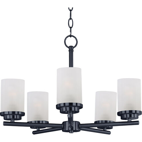 Corona 5 Light 22 inch Black Single-Tier Chandelier Ceiling Light in Frosted