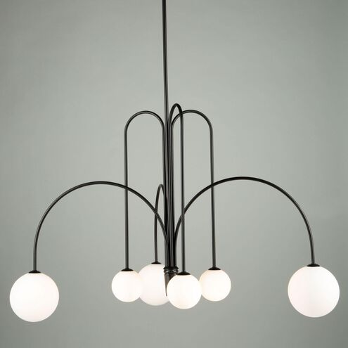 Comet LED 31.5 inch Semi Matte Black Chandelier Ceiling Light
