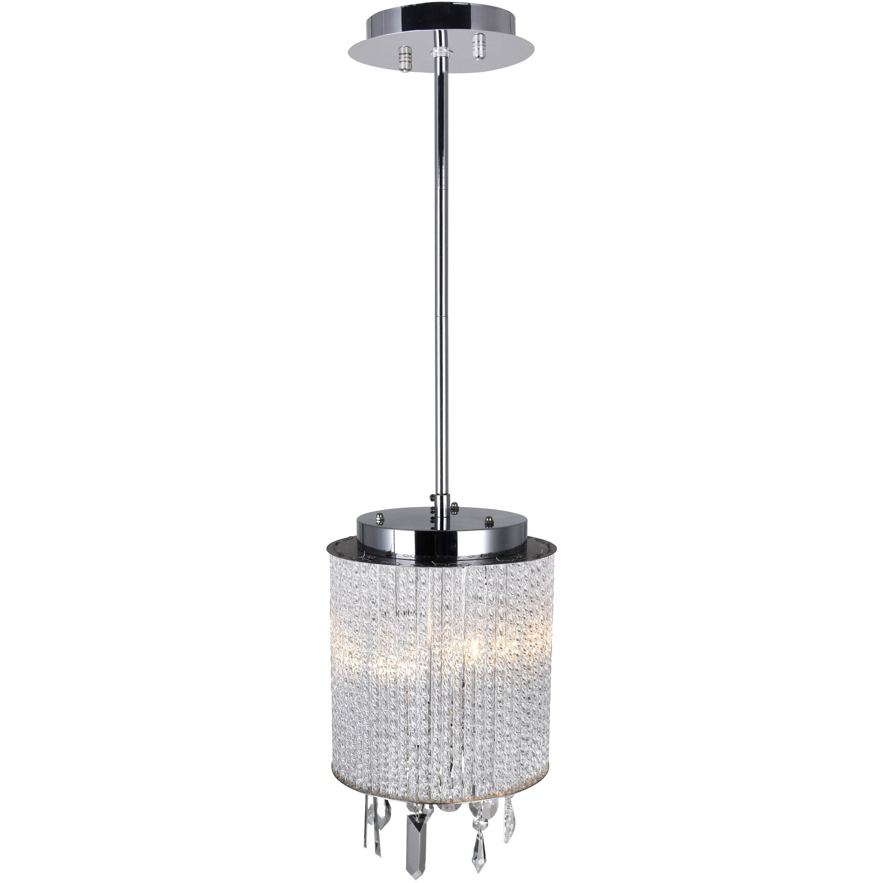 Benson 2 Light 8 inch Chrome Drum Shade Mini Pendant Ceiling Light