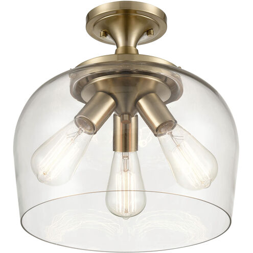 Ashford 3 Light 13 inch Modern Gold Semi-Flush Mount Ceiling Light