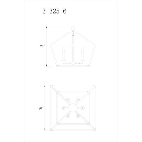 Townsend 6 Light 26 inch Polished Nickel Pendant Ceiling Light, Essentials
