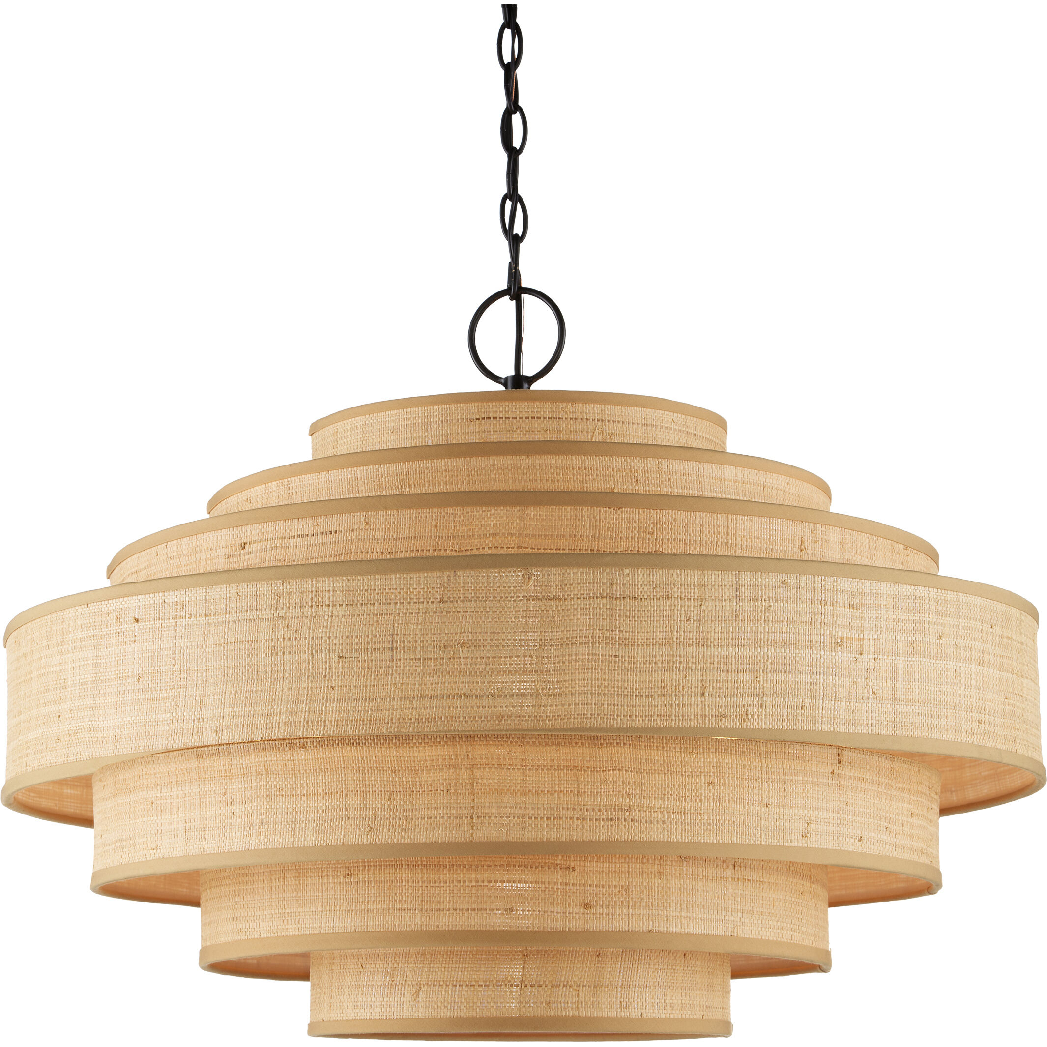 Maura 6 Light 30 inch Satin Black/Natural Chandelier Ceiling Light