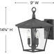 Heritage Trellis LED 15 inch Aged Zinc Outdoor Wall Mount Lantern, Small