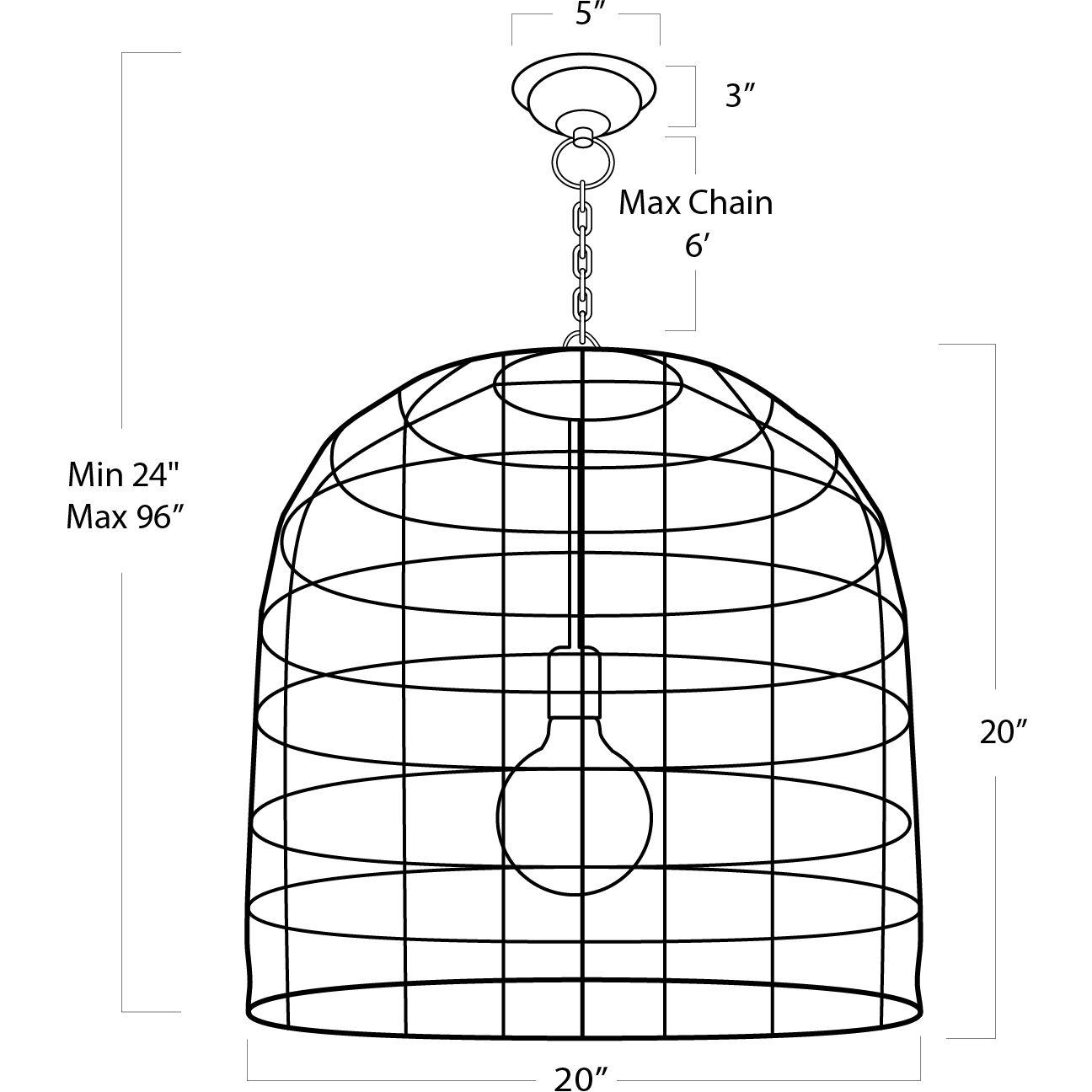 Fresco 1 Light 20 inch Brass Pendant Ceiling Light