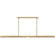 Kelly by Kelly Wearstler Linea Linear Chandelier Ceiling Light in Hand Rubbed Antique Brass