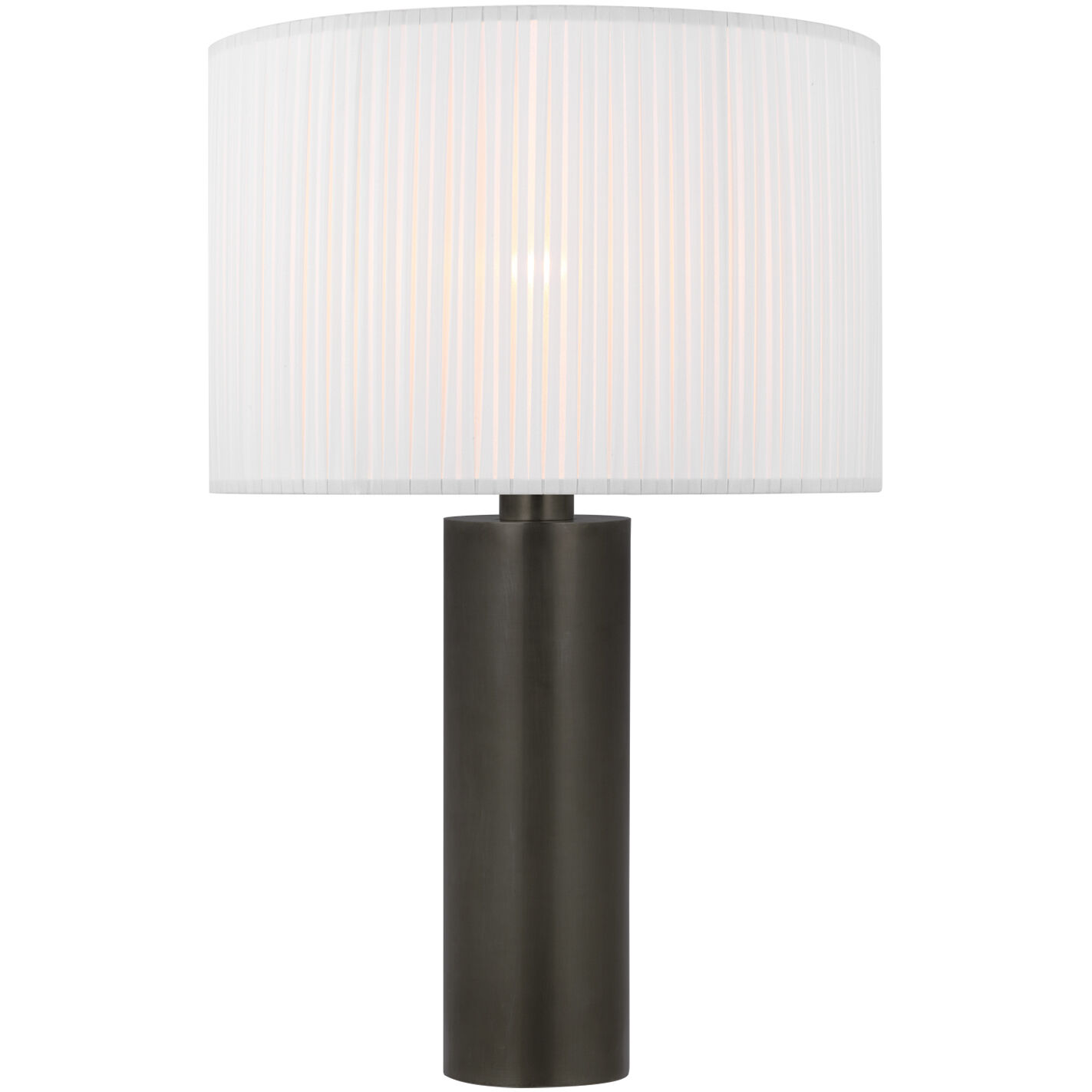 Paloma Contreras Sylvie 26.5 inch 15 watt Bronze Table Lamp Portable Light in Silk Pleat, Medium