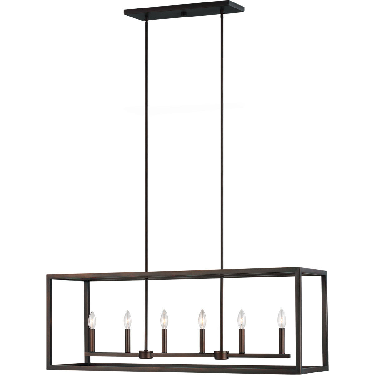 Moffet Street 6 Light 42 inch Bronze Island Pendant Ceiling Light