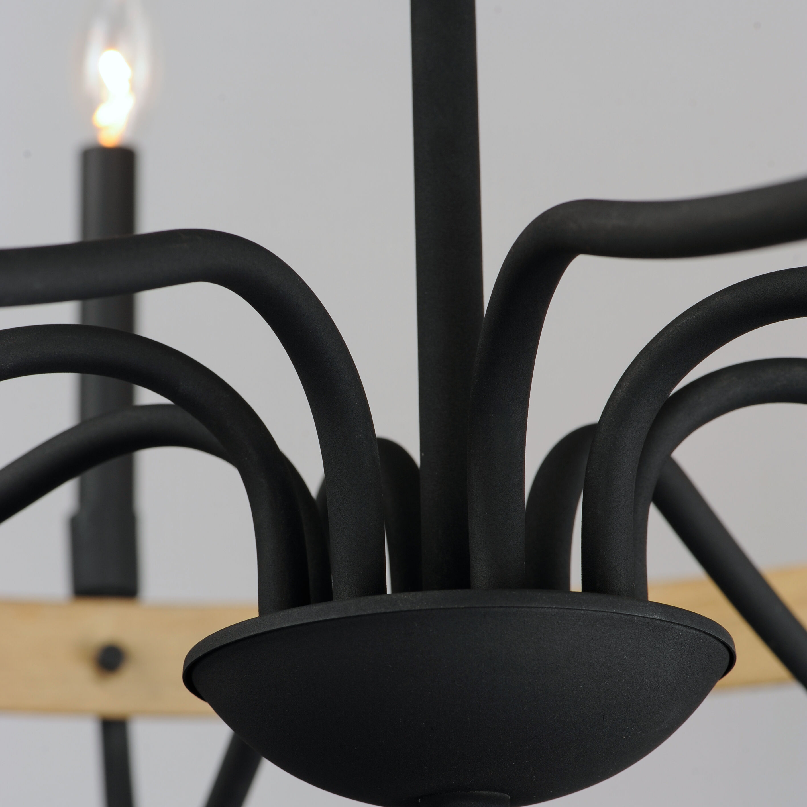 Franklin 8 Light 36 inch Driftwood/Black Chandelier Ceiling Light