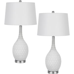 Pori 30.5 inch 150.00 watt Sculpture White Table Lamp Portable Light, Gourd Style