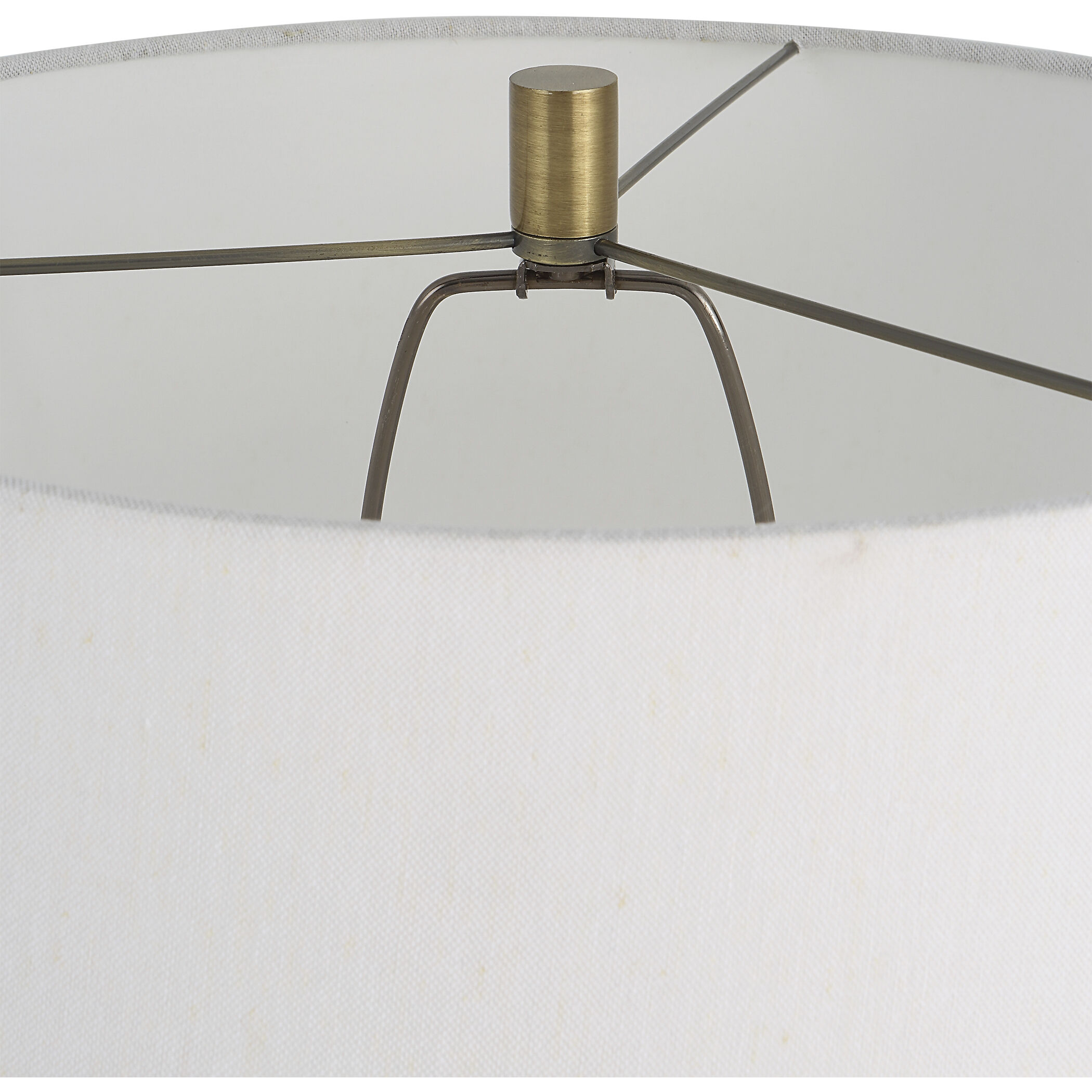 Miraz 66 inch 150.00 watt Cast Iron and Brushed Brass with White Marble Floor Lamp Portable Light